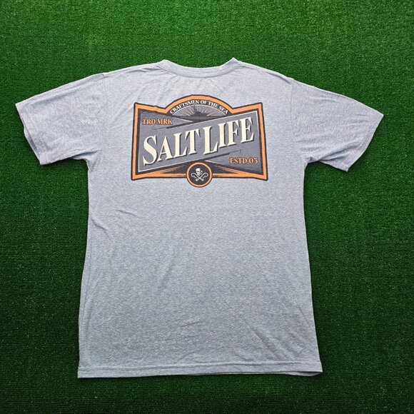 Salt Life Tshirt Mens Large Light Blue Short Sleeve Craftmens of the Sea Fishing - Picture 1 of 8